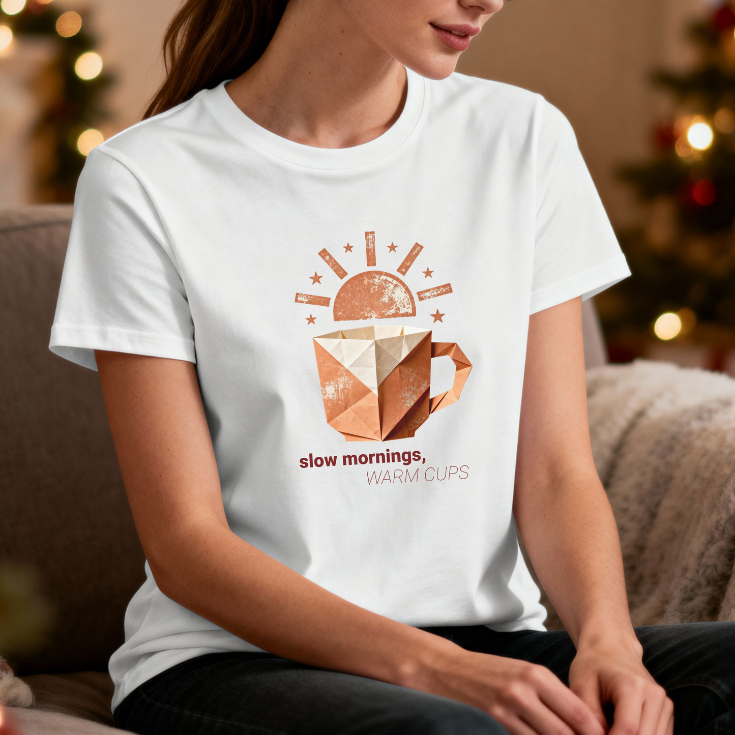 Slow Mornings Warm Cups T-Shirt – Cozy Coffee Lover Graphic Tee