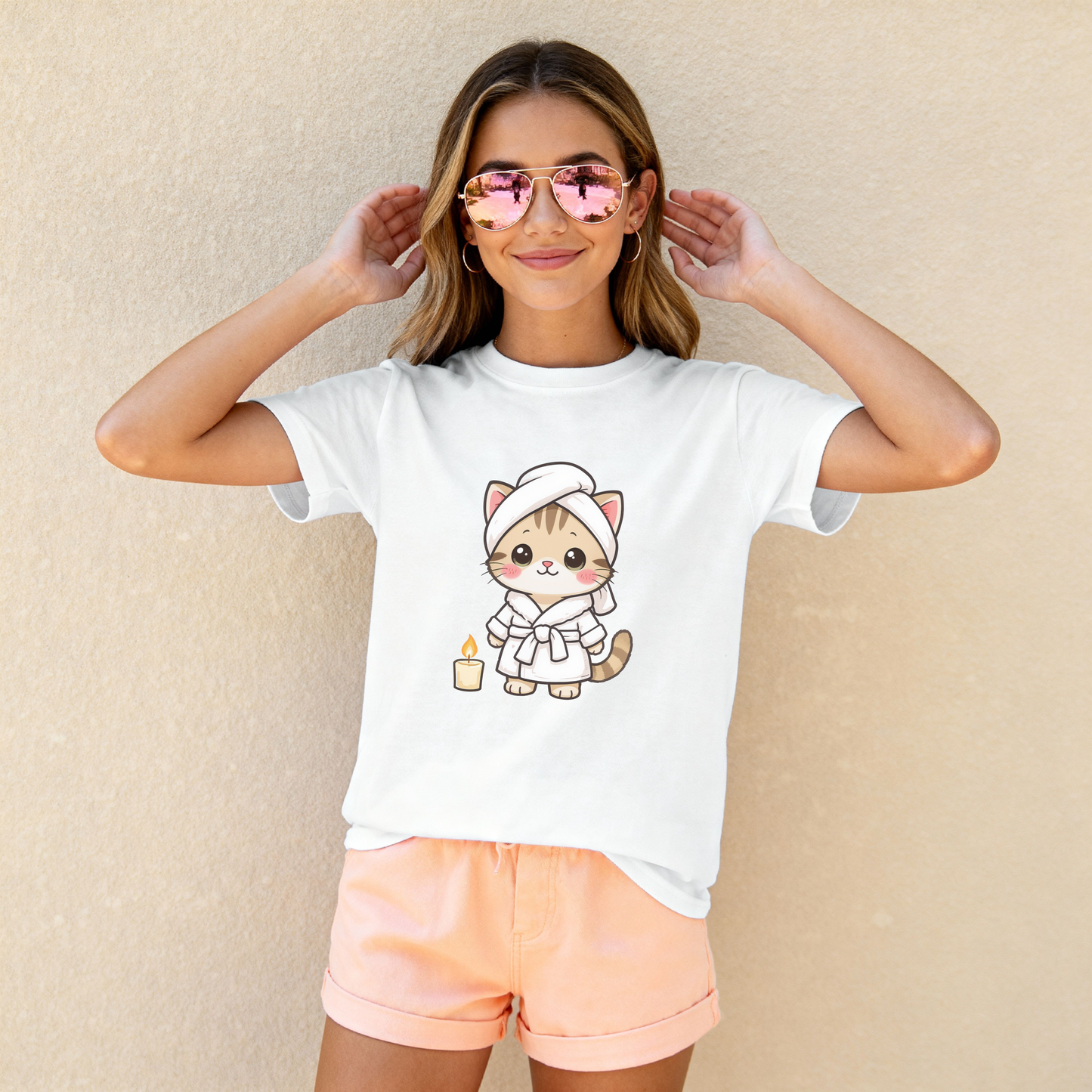 Spa Day Cat T-Shirt – Cute Relaxing Kitty Graphic Tee