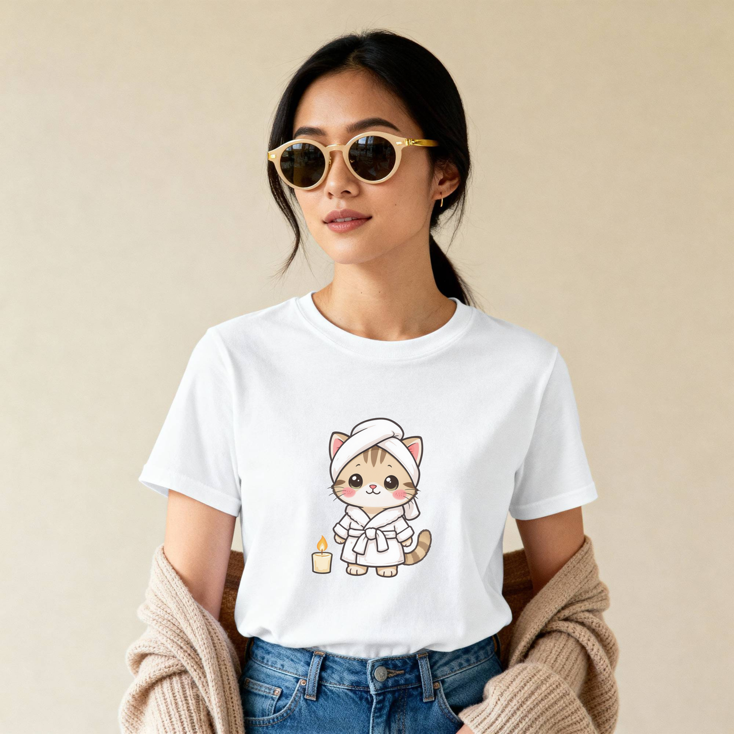 Spa Day Cat T-Shirt – Cute Relaxing Kitty Graphic Tee