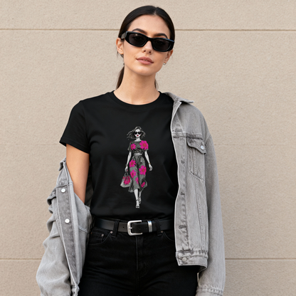 Fashion Illustration Woman T-Shirt – Chic Hand-Drawn Style Graphic Tee