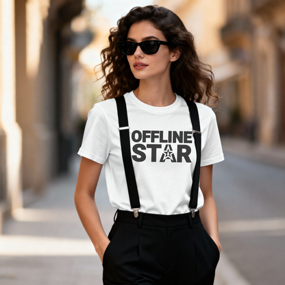 Offline Star Unisex T-Shirt – Minimalist Modern Typography Tee
