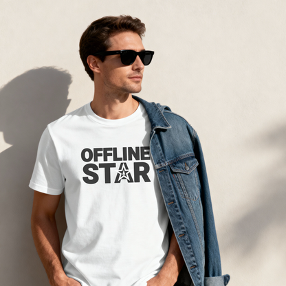 Offline Star Unisex T-Shirt – Minimalist Modern Typography Tee