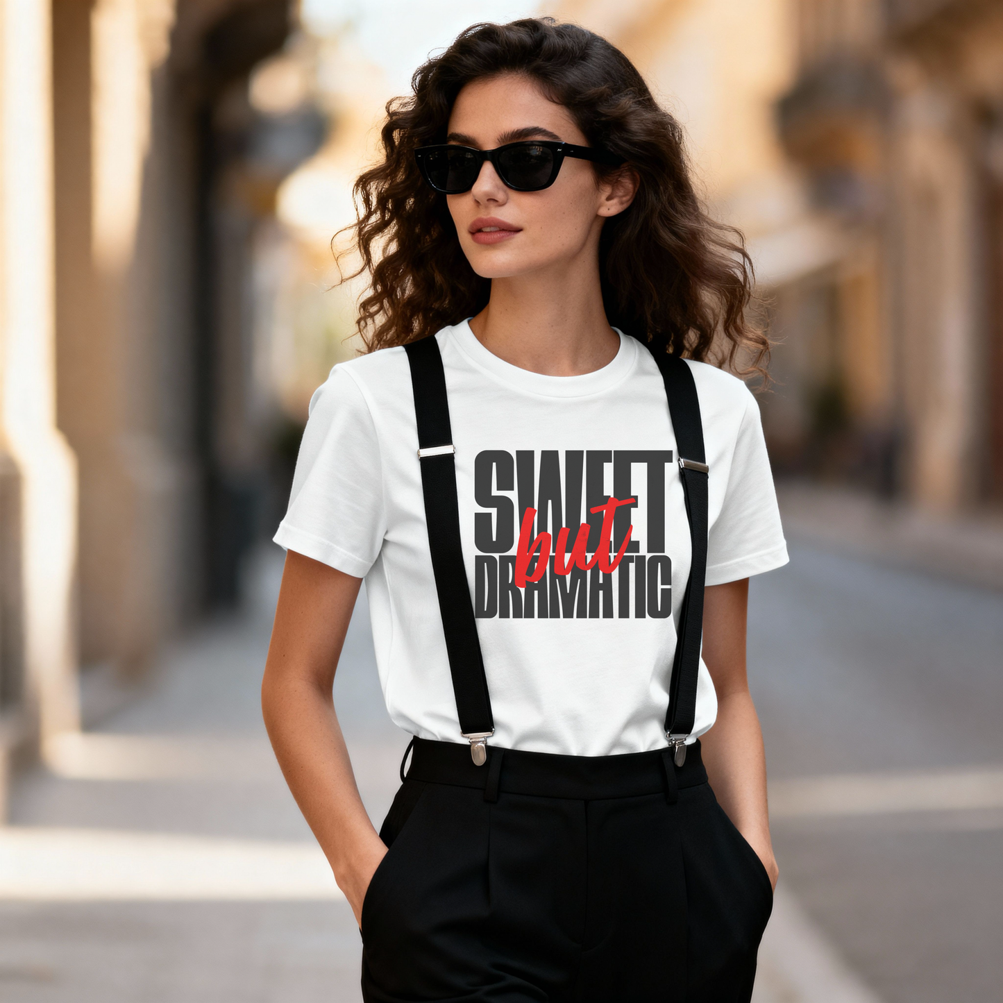Sweet But Dramatic T-Shirt – Bold Typography Graphic Tee