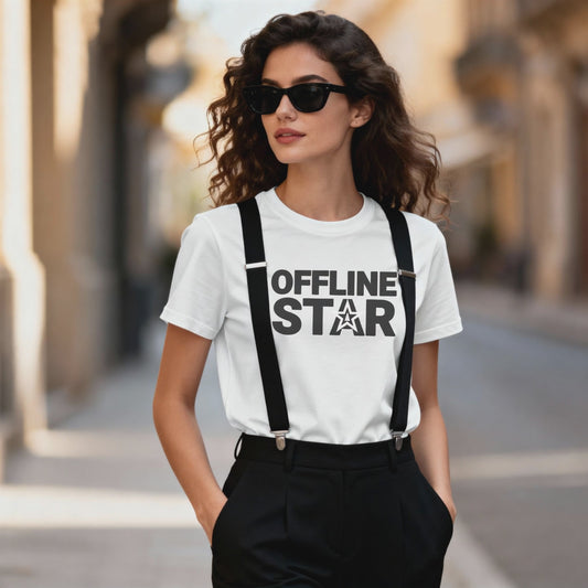 Offline Star Unisex T-Shirt – Minimalist Modern Typography Tee
