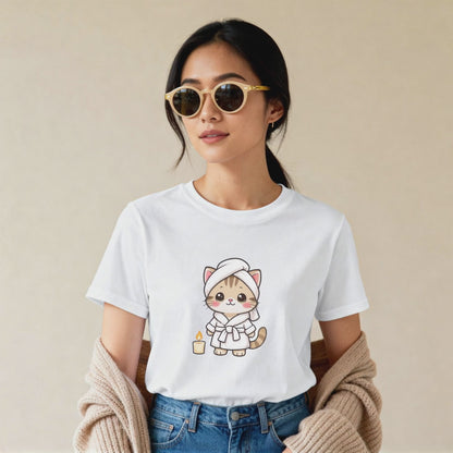 Spa Day Cat T-Shirt – Cute Relaxing Kitty Graphic Tee