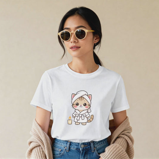 Spa Day Cat T-Shirt – Cute Relaxing Kitty Graphic Tee